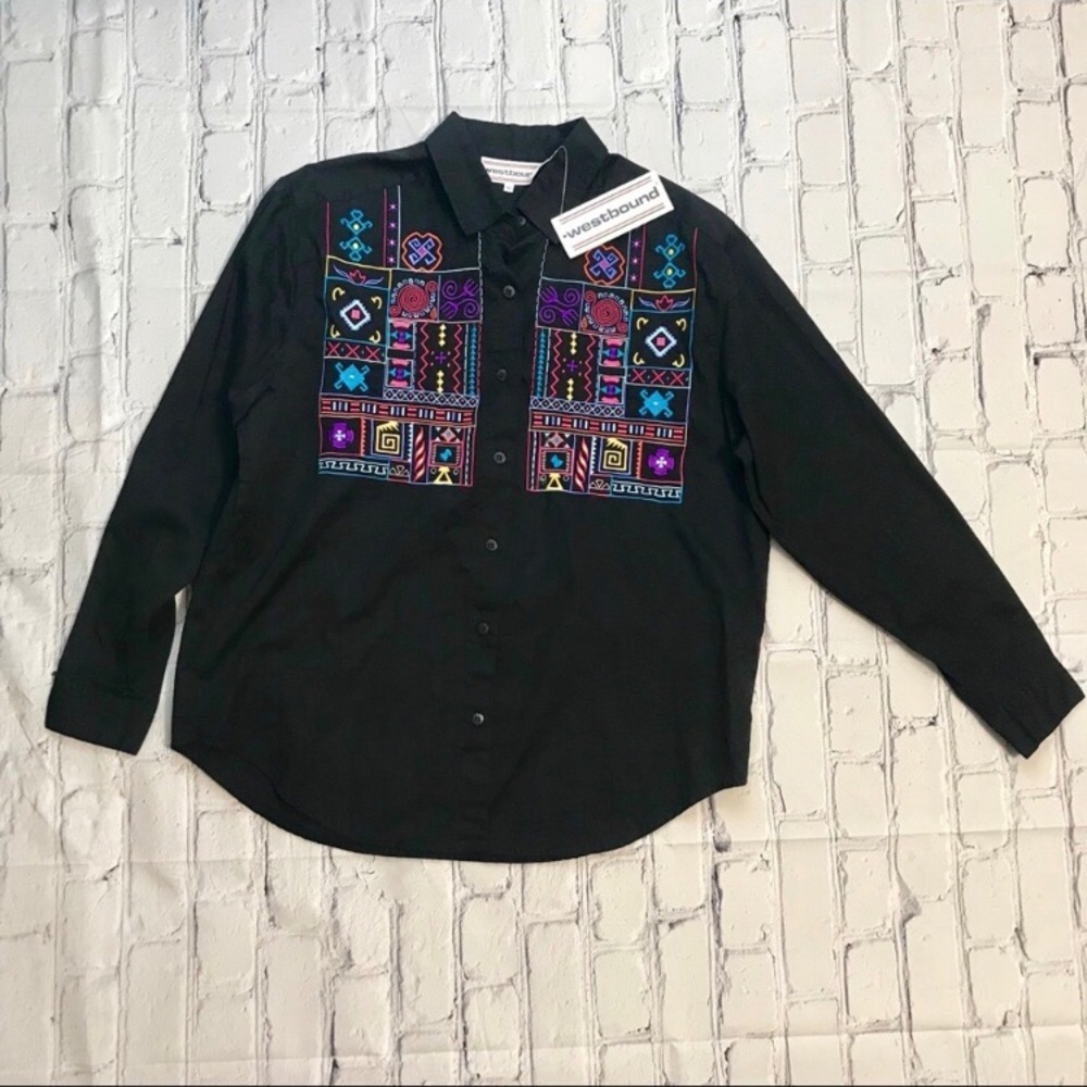 Vintage Southwestern Embroidered Button-Up NWT